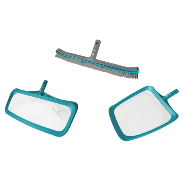 Mainstays 3PC Maintenance Pool Kit Include Brush with Aluminum Back, Skimmer and Rake - Image 2