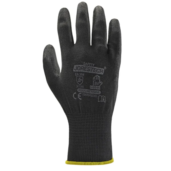 JORESTECH Safety Multi-Purpose Ultra-Thin Palm Dipped Work Gloves, Polyurethane Coated, GD-06 (L, 12 Units) - Image 4