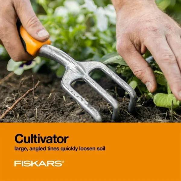 Fiskars 3-in-1 Gardening Tools - Trowel, Transplanter, Cultivator for Gardening - Lawn and Garden - Black/Orange - Image 8