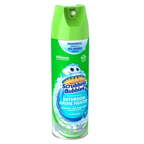 Scrubbing Bubbles Bathroom Grime Fighter Disinfe Countant Cleaner Aerosol, Rainshower, 20 oz, 1 Counte - Image 4