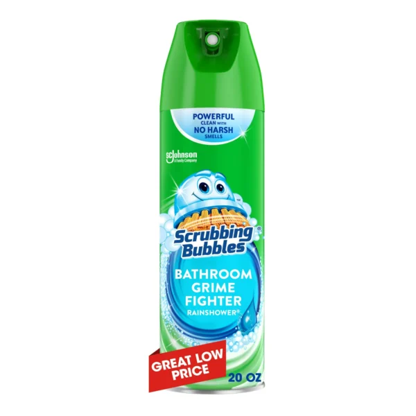 Scrubbing Bubbles Bathroom Grime Fighter Disinfe Countant Cleaner Aerosol, Rainshower, 20 oz, 1 Counte