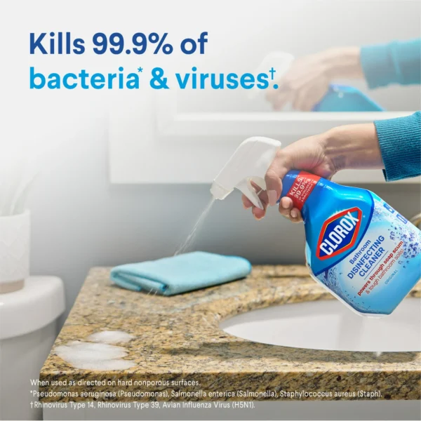 Clorox Bathroom Disinfecting Cleaner and Shower Cleaning Supplies Spray, Original, 30 fl oz - Image 8