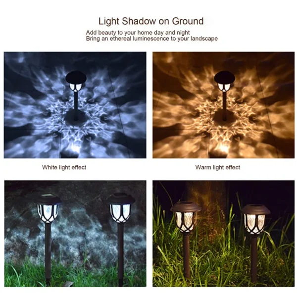 10 Pack Solar Lights Outdoor Decorative, Solar Pathway Lights Outdoor, Solar Powered Garden Yard Lights for Walkway Sidewalk Driveway. (Brown, Cool White) - Image 3